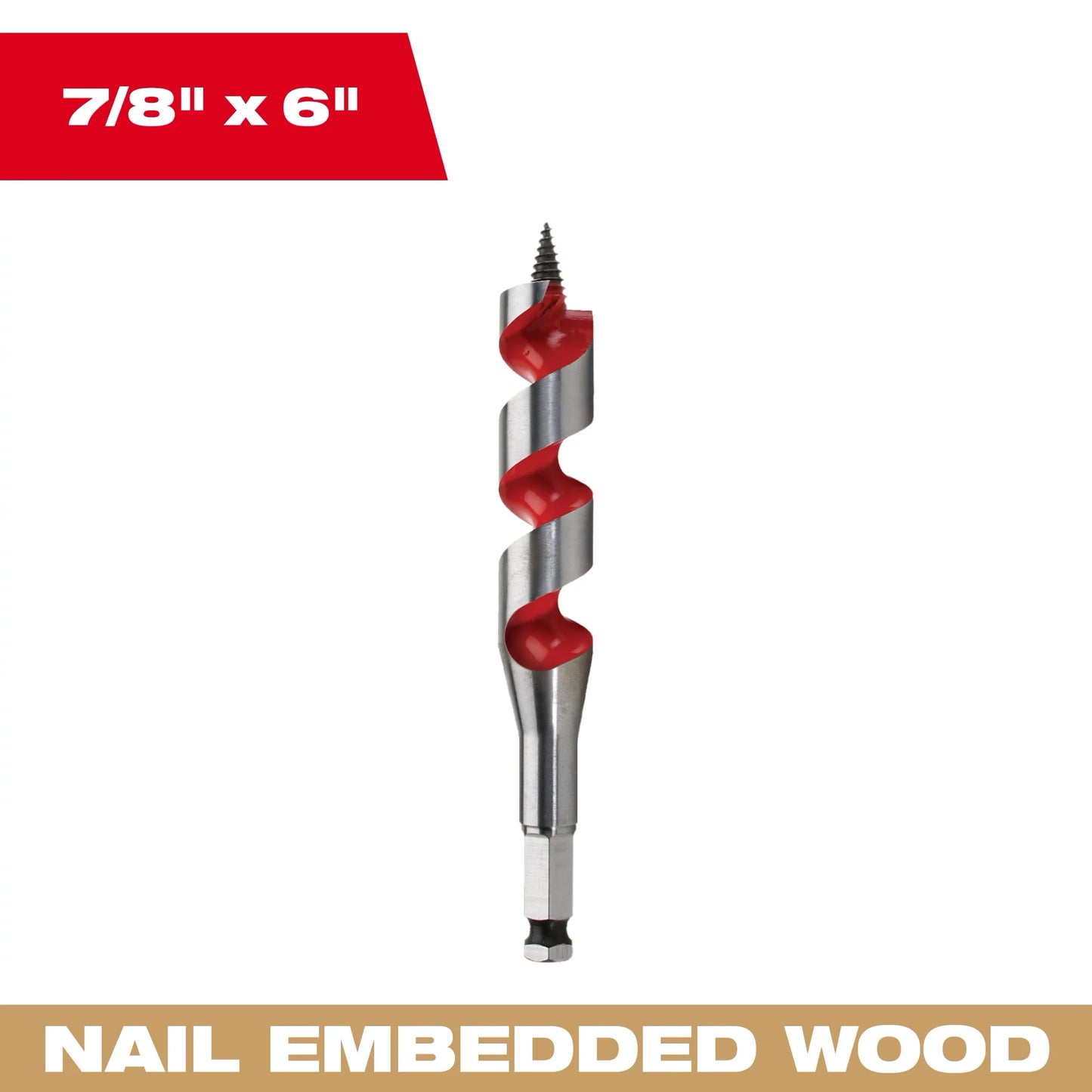 Milwaukee Tool 48-13-0873 7/8" x 6" Ship Auger Bit, 1 BIT