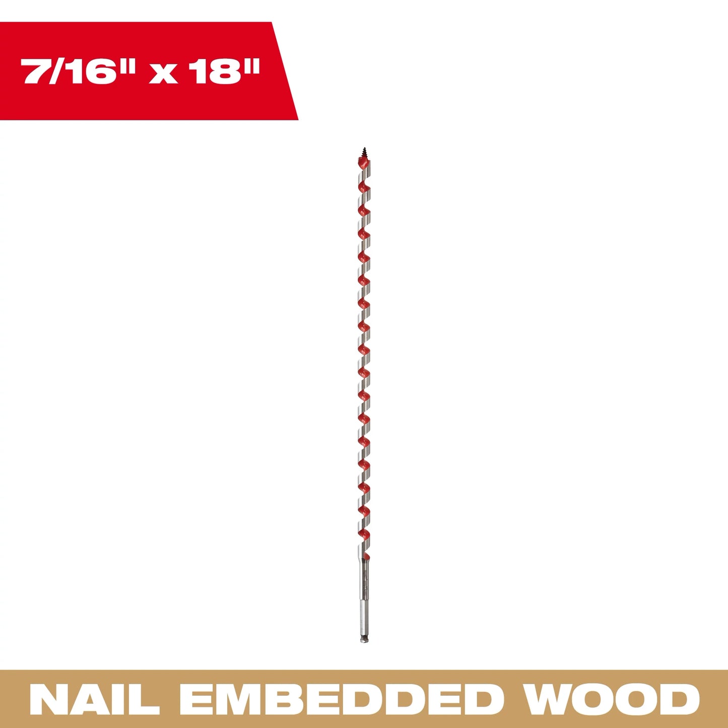 Milwaukee Tool 48-13-5520 7/16" x 18" Ship Auger Bit, 1 EA