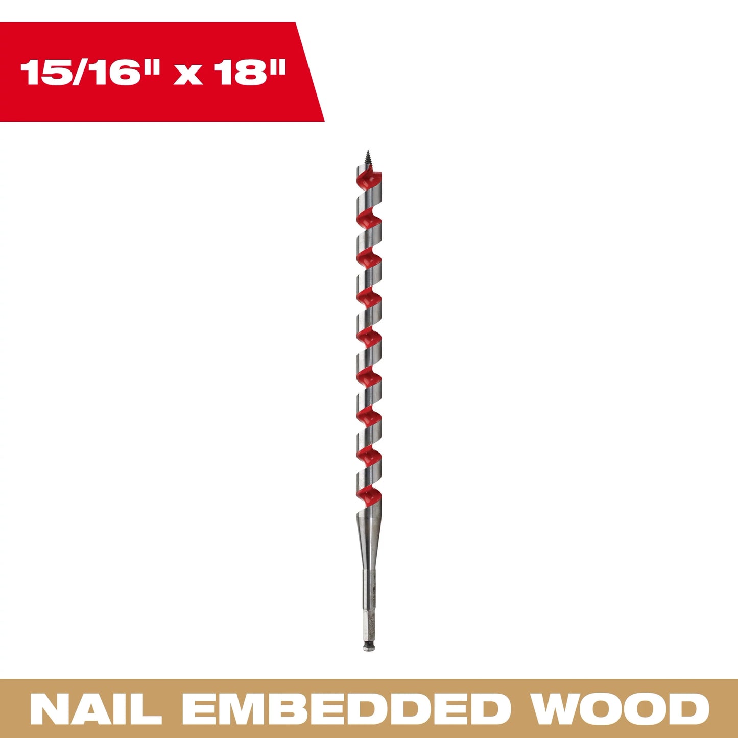 Milwaukee Tool 48-13-5930 15/16" x 18" Ship Auger Bit, 1 BIT