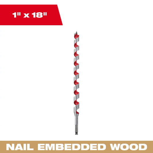 Milwaukee Tool 48-13-6000 1" x 18" Ship Auger Bit, 1 BIT