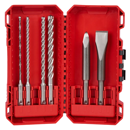 Milwaukee Tool 48-20-7662 6 PC SDS Plus MX4™ 4-Cutter & Chisel Kit, 1 EA