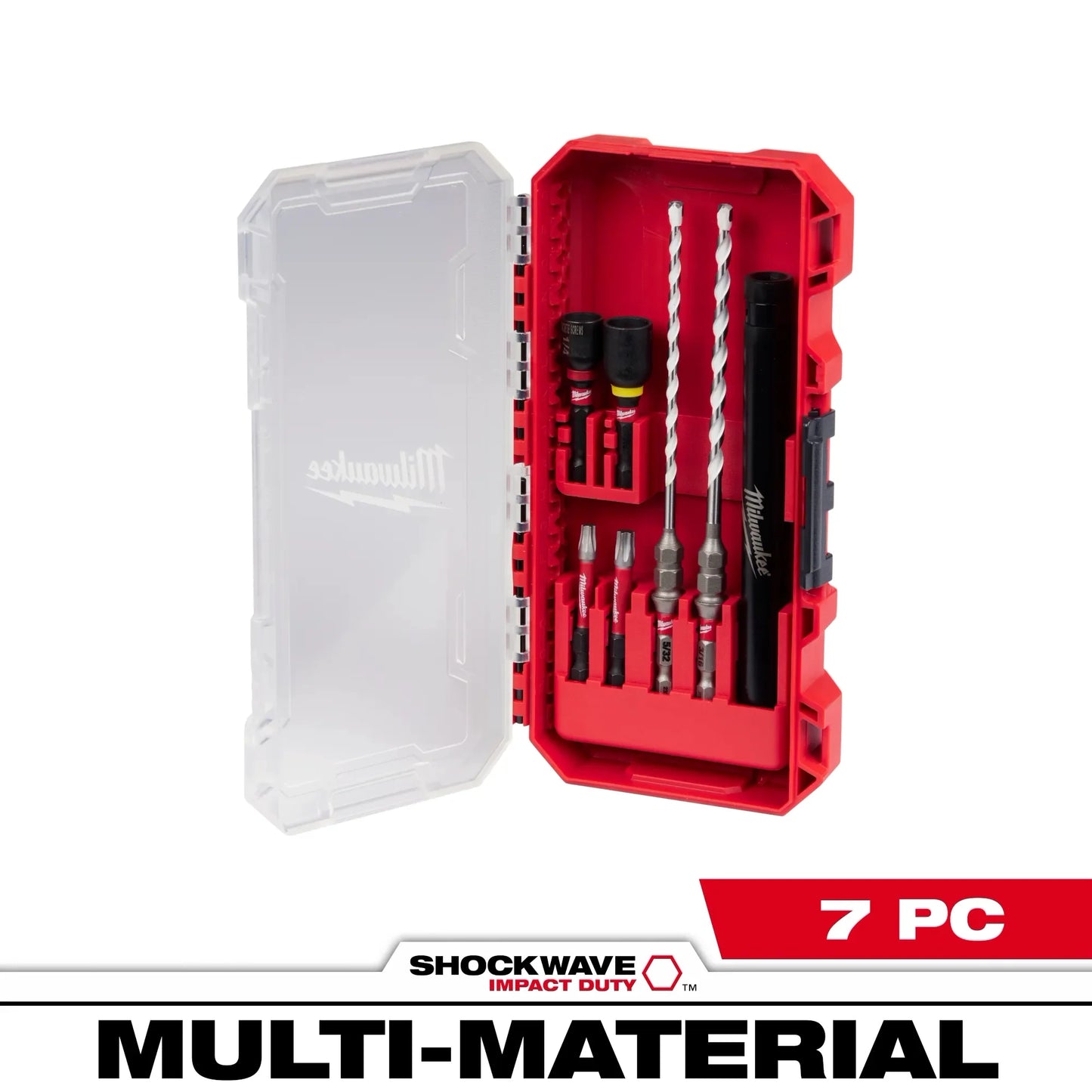 Milwaukee Tool 48-20-8877 7 PC SHOCKWAVE™ Impact Duty Carbide Multi-Material Drill Bit Concrete Screw Install Set, 1 ST
