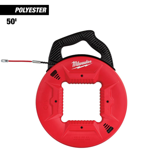 Milwaukee Tool 48-22-4192 Polyester Fish Tape w/ Flexible Metal Leader (50 ft.), 1 EA