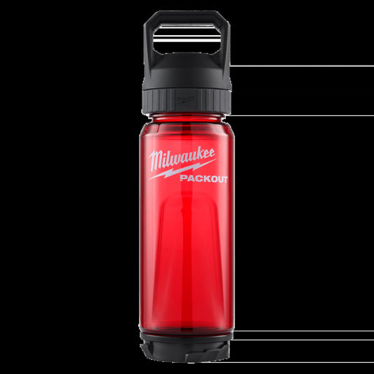 Milwaukee Tool 48-22-8371R PACKOUT 25oz Bottle with Chug Lid (Red), 8 EA/CA