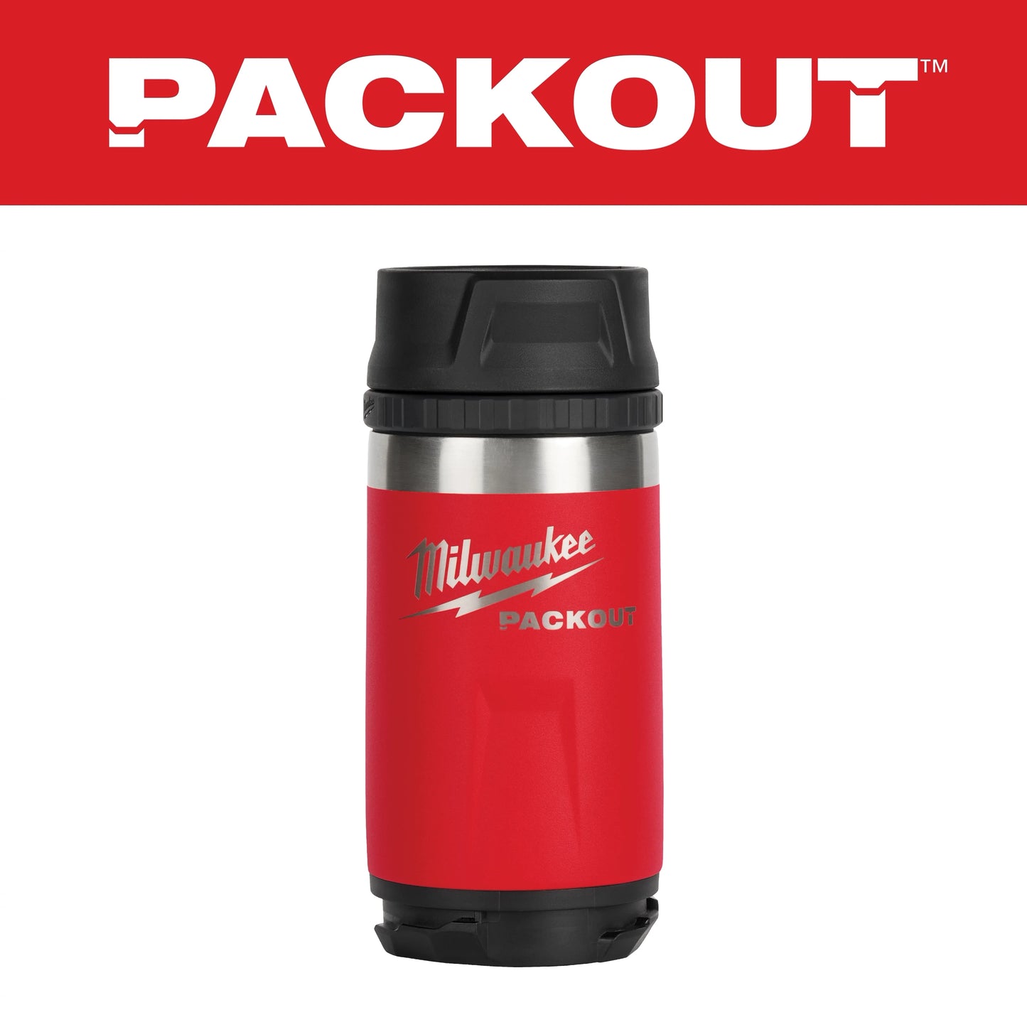 Milwaukee Tool 48-22-8391R PACKOUT 12 oz. Insulated Bottle with Sip Lid, 8 EA/CA