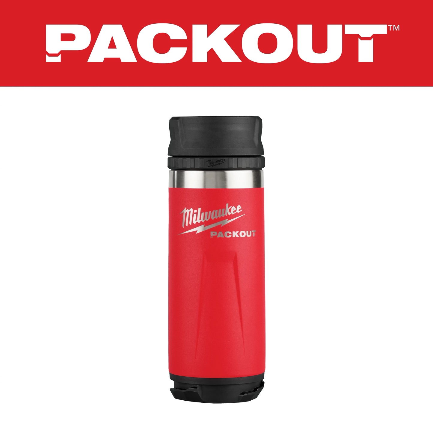 Milwaukee Tool 48-22-8395R PACKOUT 18 oz. Insulated Bottle with Sip Lid, 8 EA/CA