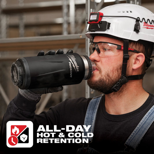Milwaukee Tool 48-22-8397B PACKOUT 36oz Insulated Bottle with Chug Lid (Black), 1 EA
