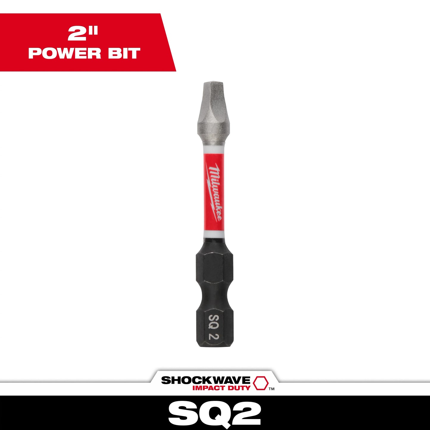 Milwaukee Tool 48-32-4472 SHOCKWAVE™ Impact Duty 2" Square Recess #2 Power Bit, 1 EA