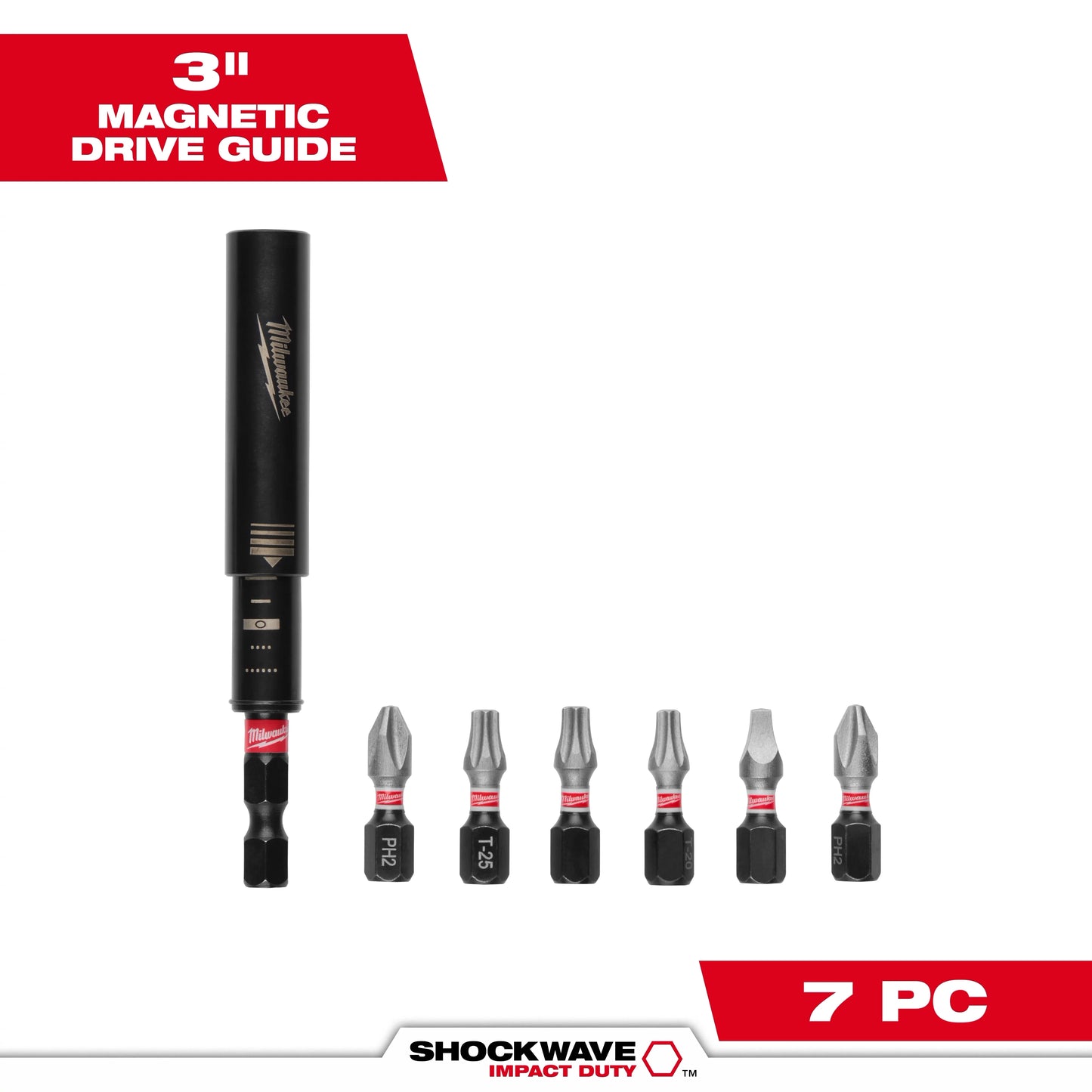 Milwaukee Tool 48-32-4515 7PC SHOCKWAVE™ Impact Duty Magnetic Drive Guide Set, 1 ST