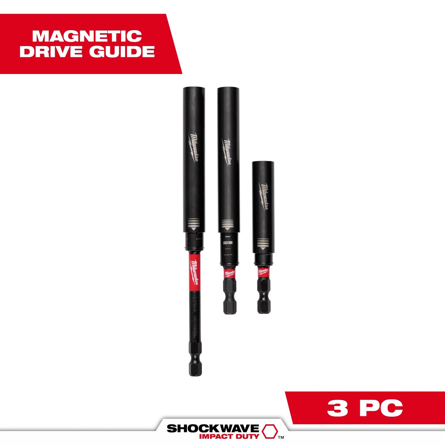 Milwaukee Tool 48-32-4519 3PC SHOCKWAVE™ Impact Duty Magnetic Drive Guide Guide Set, 1 ST