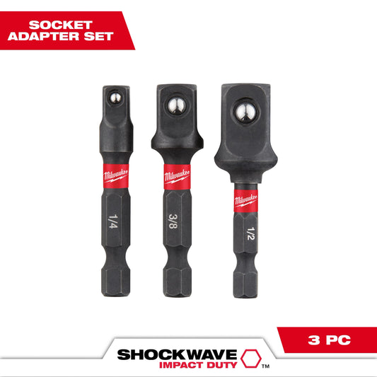 Milwaukee Tool 48-32-5033 SHOCKWAVE™ Impact Duty Hex Shank Socket Adapter Set, 1 ST