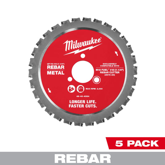 Milwaukee Tool 48-40-4065 1-1/4" Rebar Cutting Blade, 5 EA/PK