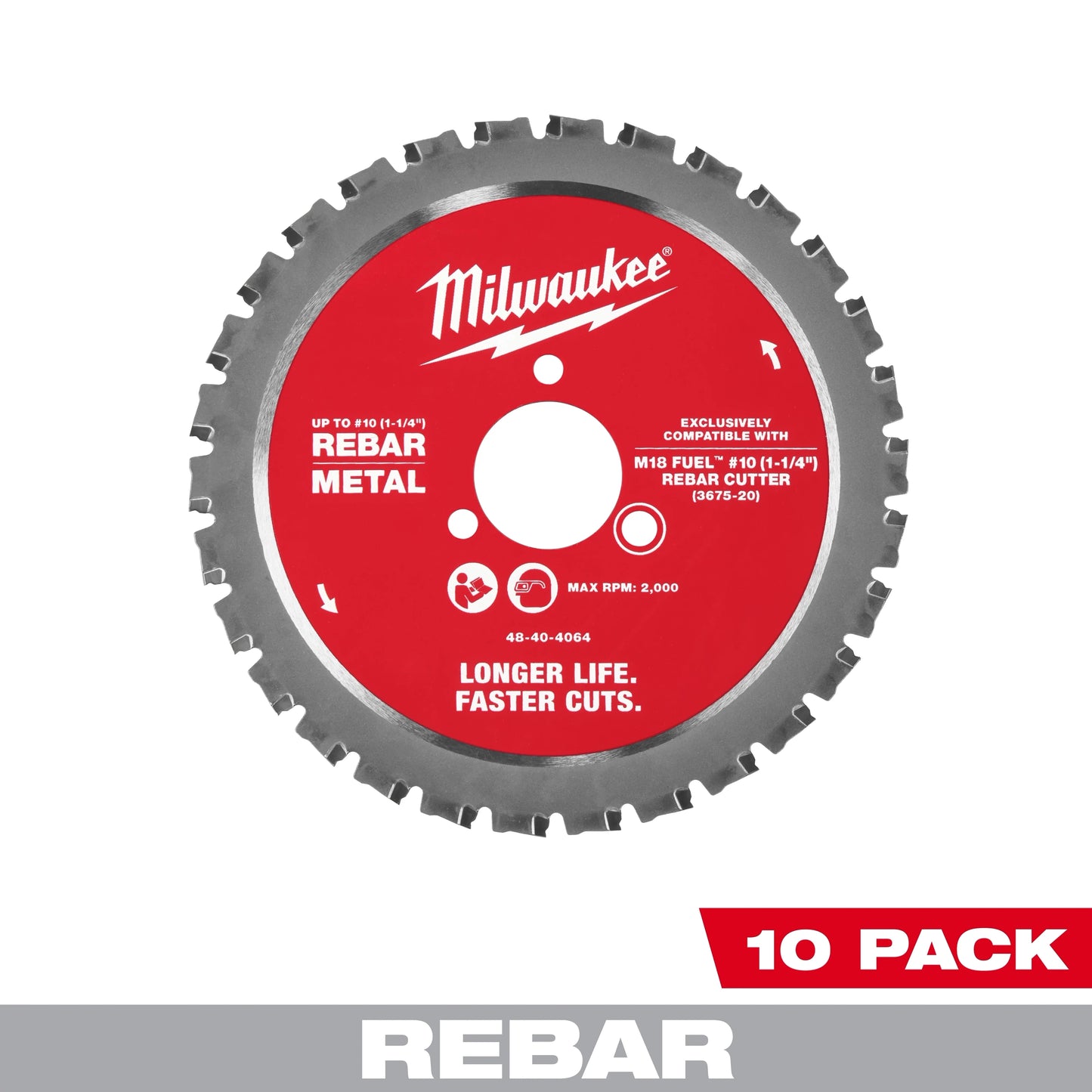 Milwaukee Tool 48-40-4068 1-1/4" Rebar Cutting Blade, 10 EA/PK