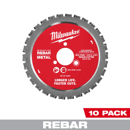 Milwaukee Tool 48-40-4068 1-1/4" Rebar Cutting Blade, 10 EA/PK