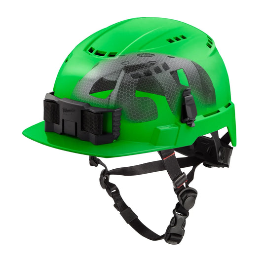 Milwaukee Tool 48-73-1370 BOLT Front Brim Vented Safety Helmet with IMPACT ARMOR Liner (USA) Type 2 Class C (Green), 1 EA
