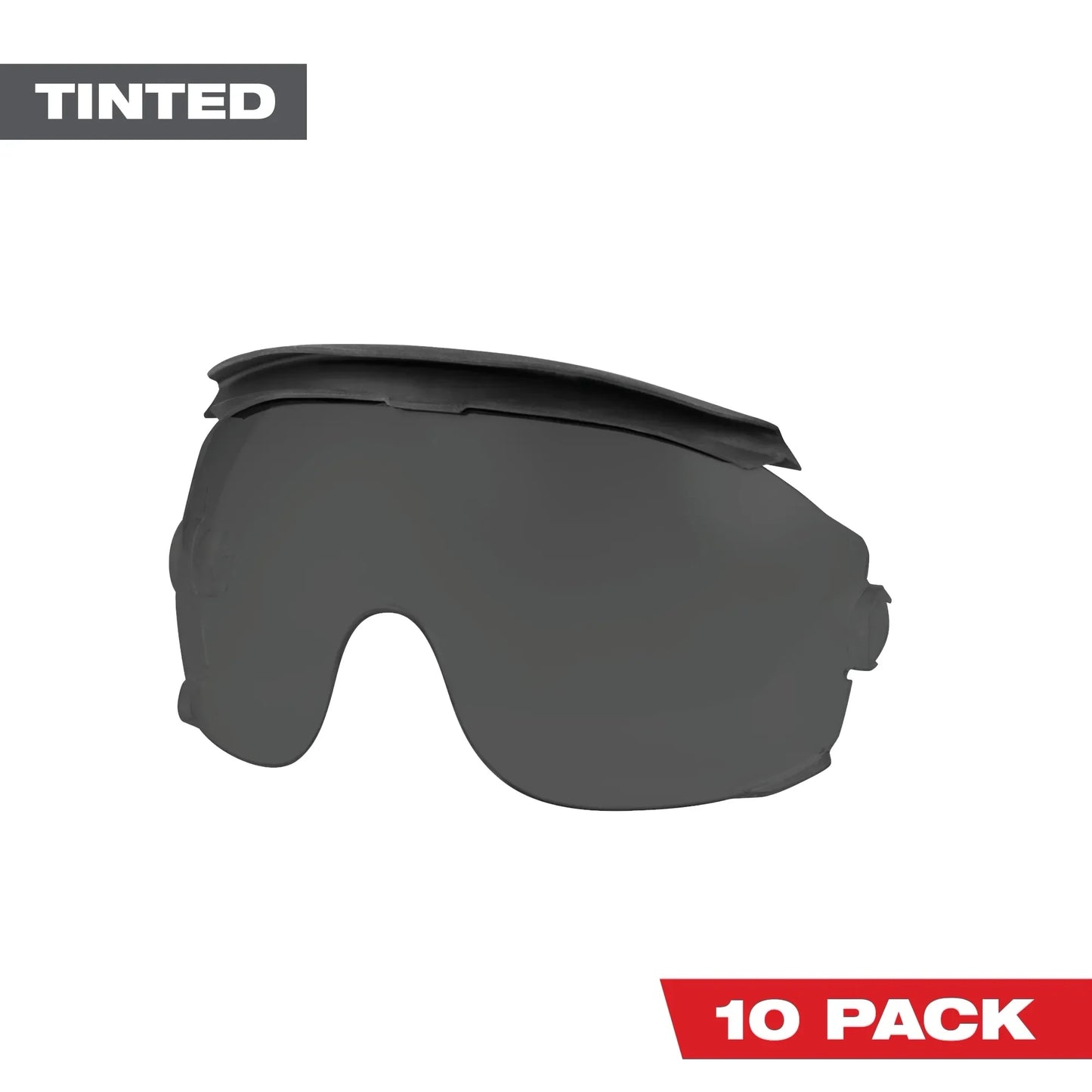 Milwaukee Tool 48-73-1455 Gasketed Tinted Eye Visor Replacement Lenses for BOLT Safety Helmet & BOLT Hard Hat Mount, 10 EA/PK