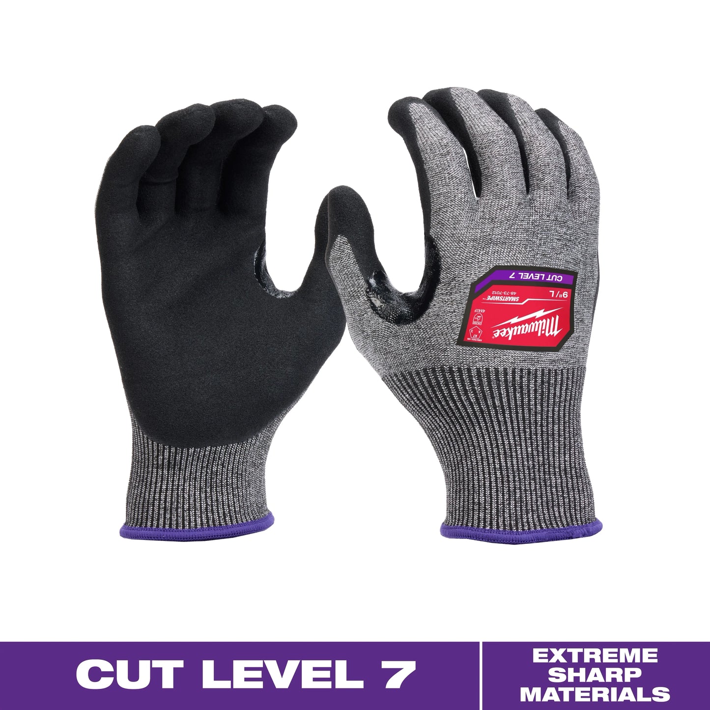 Milwaukee Tool 48-73-7011 Cut Level 7 High-Dexterity Nitrile Dipped Gloves (Medium), 6 PR/PK