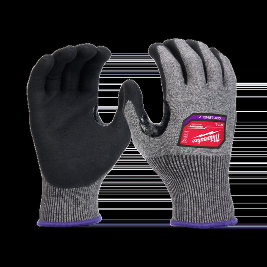 Milwaukee Tool 48-73-7012 Cut Level 7 High-Dexterity Nitrile Dipped Gloves (Large), 6 PR/PK
