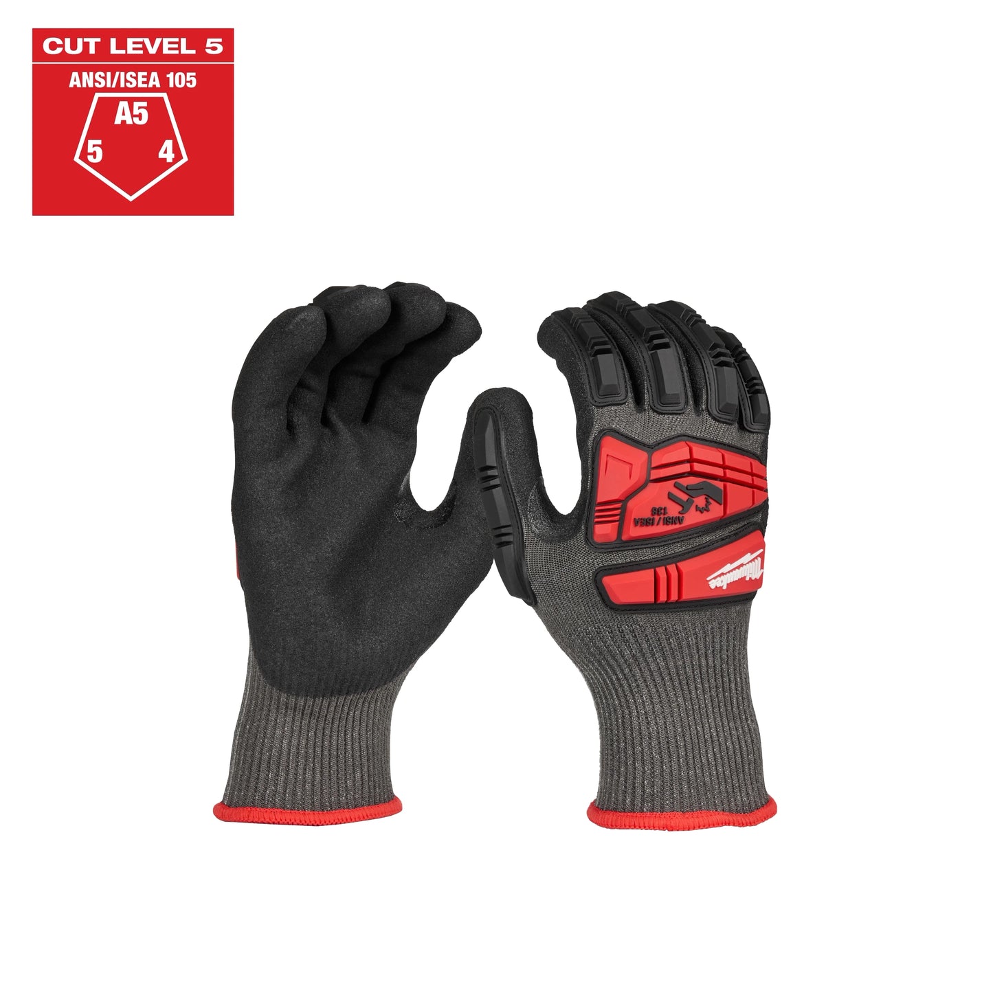 Milwaukee Tool 48-73-8153 Impact Cut 5 Nitrile Dip Glove - XL, 6 EA/PK