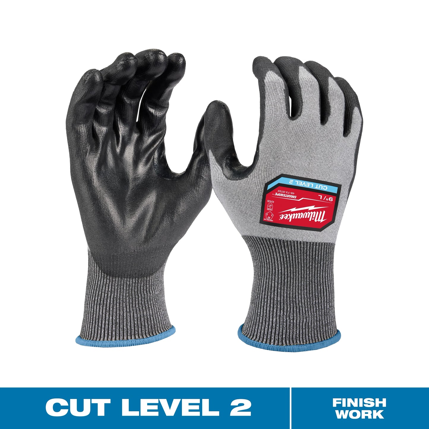 Milwaukee Tool 48-73-8723 Cut Level 2 High Dexterity Polyurethane Dipped Gloves (XL), 6 PR/PK