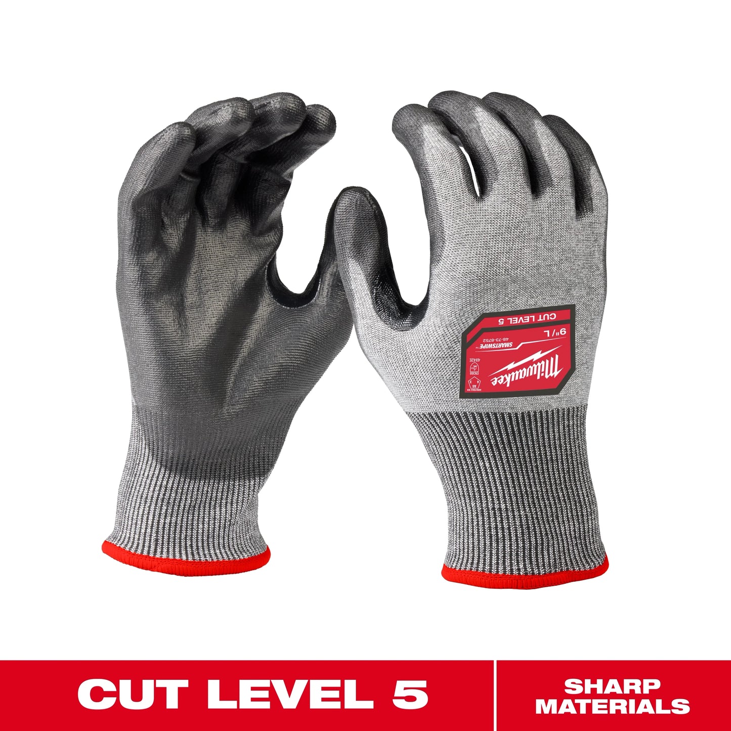 Milwaukee Tool 48-73-8753 Cut Level 5 High Dexterity Polyurethane Dipped Gloves - XL, 6 PR/PK