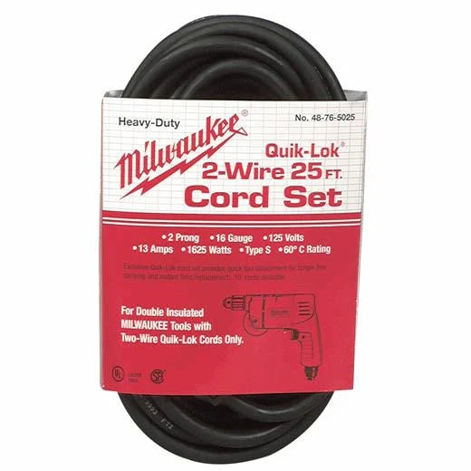 Milwaukee Tool 48-76-5025 25' 2-Wire Quik-Lok® Cord, 1 ST