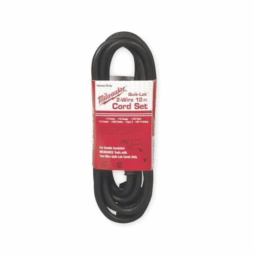Milwaukee Tool 48-76-5110 10' 2-Wire QUIK-LOK® W/Twist Lock Plug Cord, 1 EA