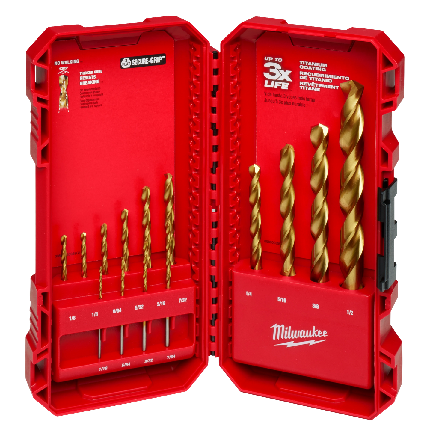 Milwaukee Tool 48-89-0011 14PC THUNDERBOLT® Titanium Drill Bit Set, 1 ST