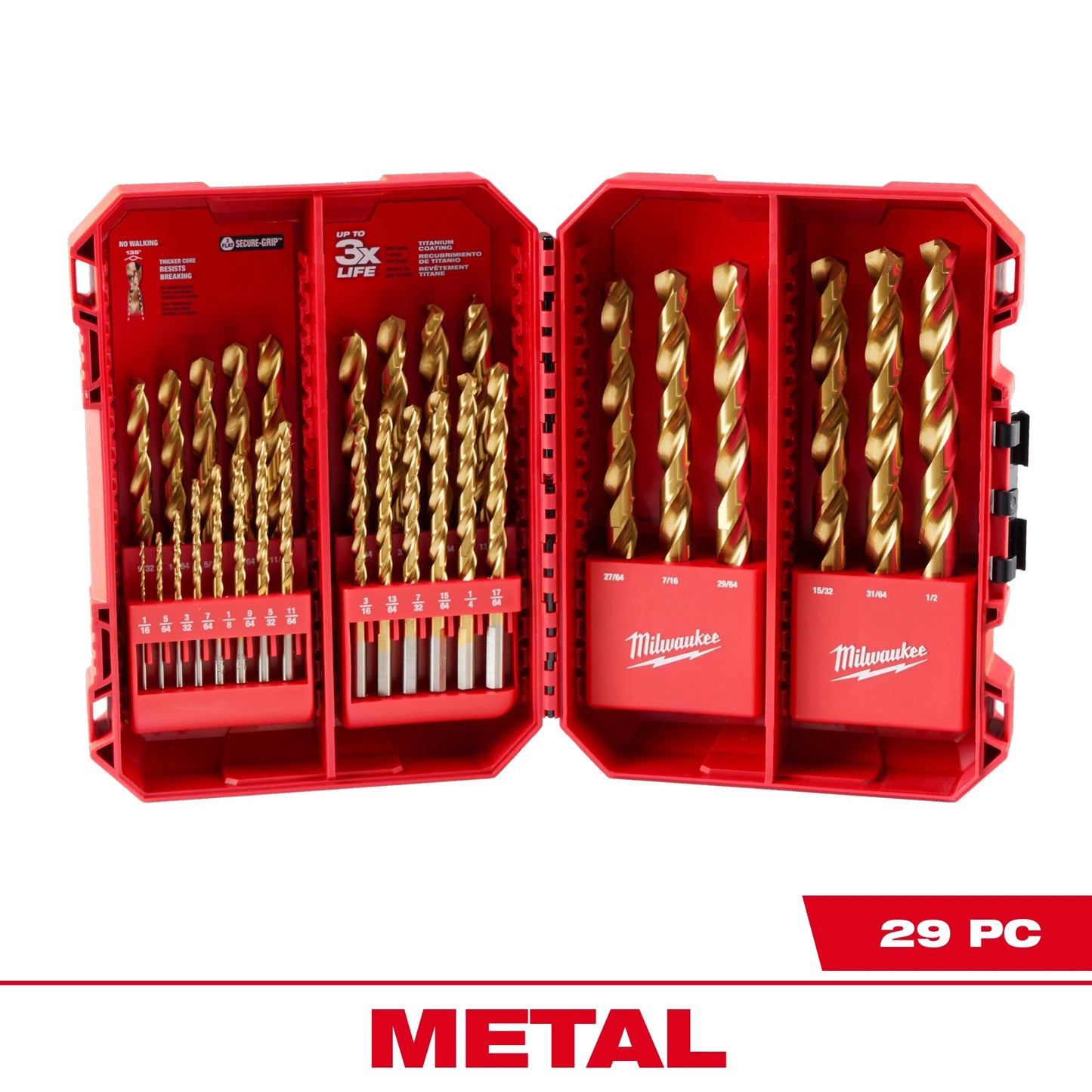 Milwaukee Tool 48-89-0012 29PC THUNDERBOLT® Titanium Drill Bit Set, 1 ST
