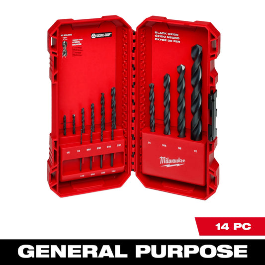 Milwaukee Tool 48-89-2800 14PC THUNDERBOLT® Black Oxide Drill Bit Set, 1 KT