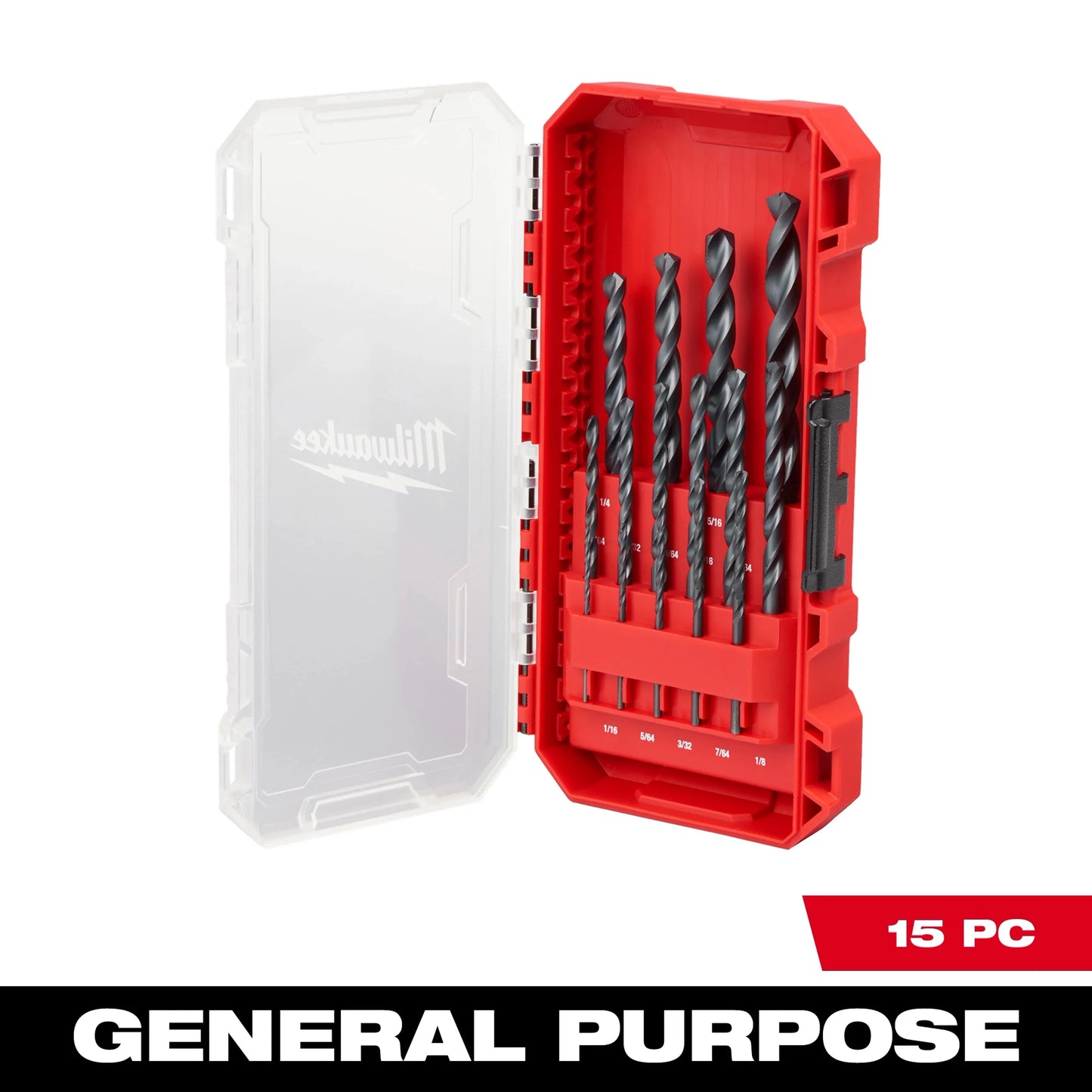Milwaukee Tool 48-89-2803 15PC THUNDERBOLT® Black Oxide Drill Bit Set, 5 EA/PK