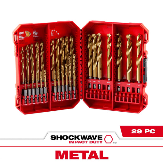 Milwaukee Tool 48-89-4672 29PC SHOCKWAVE™ Impact Duty RED HELIX™ Titanium Drill Bit Set, 1 ST