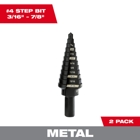 Milwaukee Tool 48-89-9234 2PC Step Drill Bit Set #4, 2 EA/PK