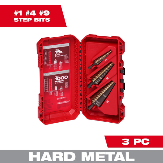Milwaukee Tool 48-89-9291 Cobalt Step Bit Kit (3PC), 1 ST