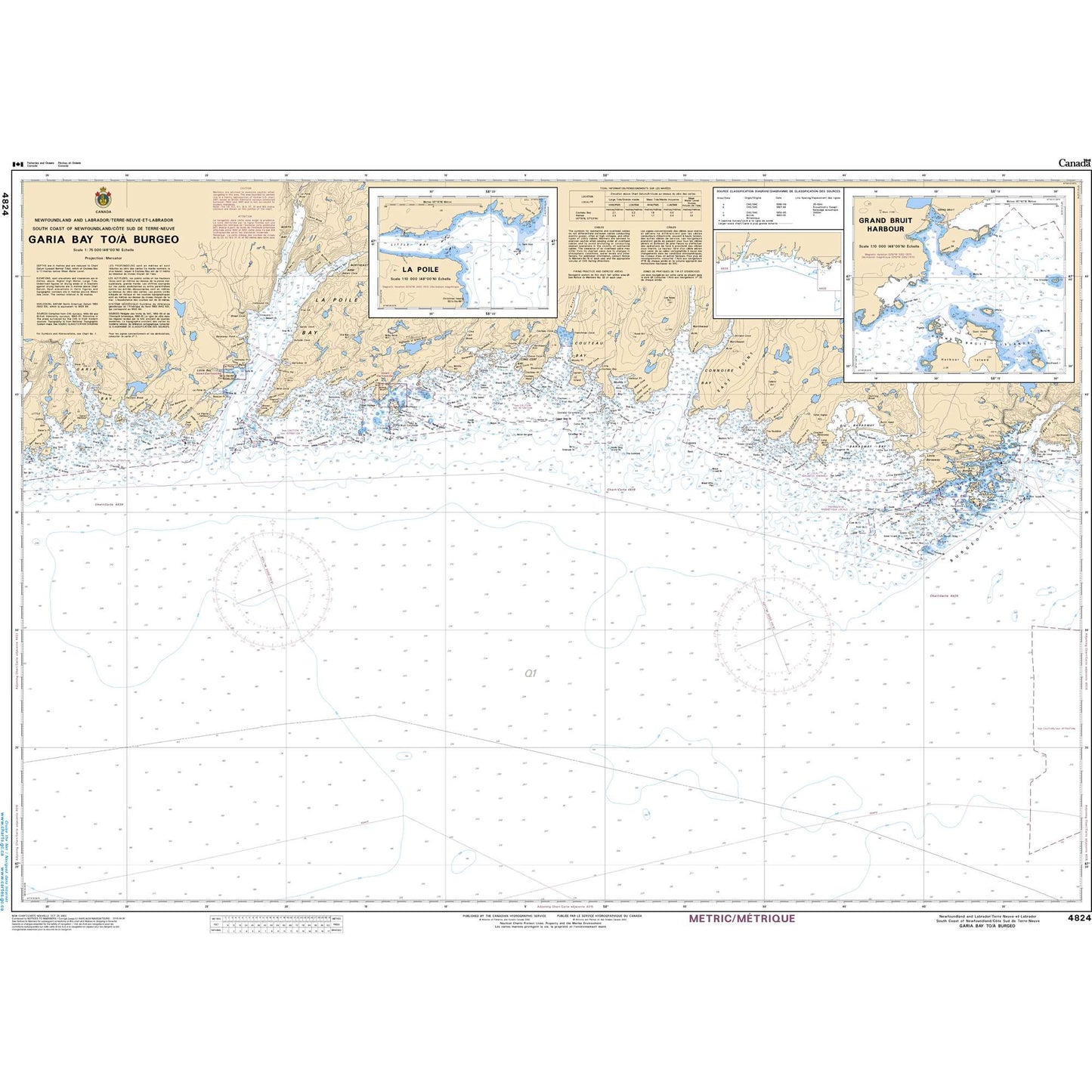 Paradise Clay CAN4824 CHS Chart Garia Bay to/ Burgeo