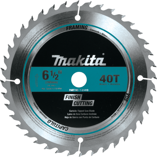 Makita T-01410 6‘1/2" 40T Carbide‘Tipped Circular Saw Blade, Fine Crosscutting