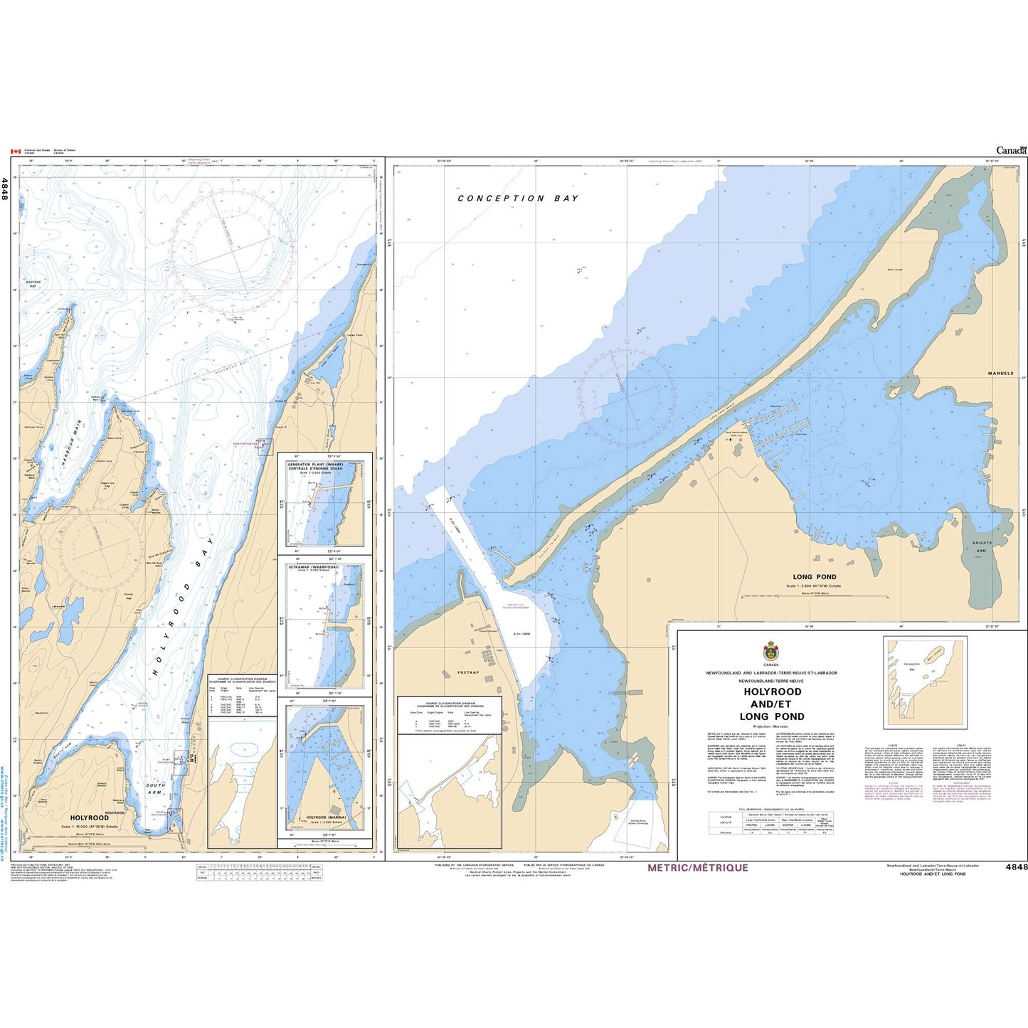 Paradise Clay CAN4848 CHS Chart Holyrood and/et Long Pond