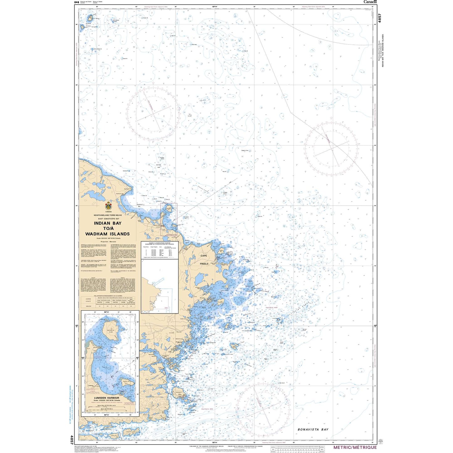 Paradise Clay CAN4857 CHS Chart Indian Bay to/ Wadham Islands
