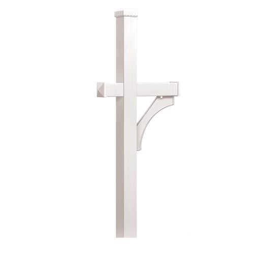 Mailboxes 4870WHT Salsbury Deluxe Mailbox Post - 1 Sided - In-Ground Mounted - White