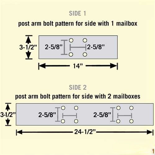 Mailboxes 4873BLK Salsbury Deluxe Mailbox Post - 2 Sided for (3) Mailboxes - In-Ground Mounted - Black