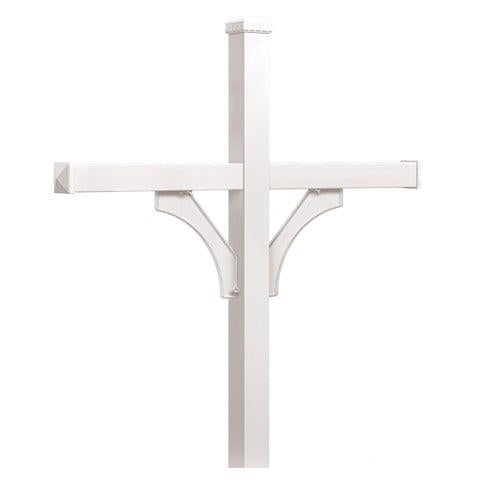 Mailboxes 4874WHT Salsbury Deluxe Mailbox Post - 2 Sided for (4) Mailboxes - In-Ground Mounted - White