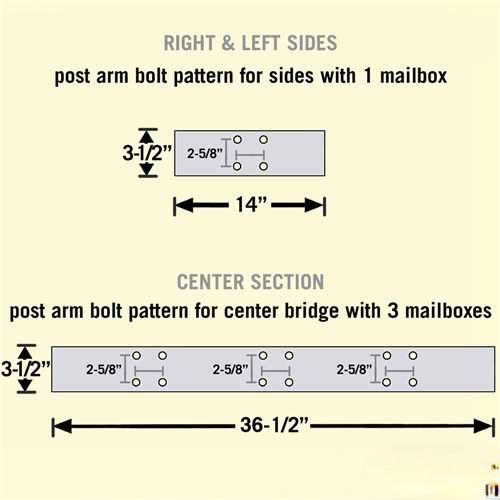 Mailboxes 4875BLK Salsbury Deluxe Mailbox Post - Bridge Style for (5) Mailboxes - In-Ground Mounted - Black