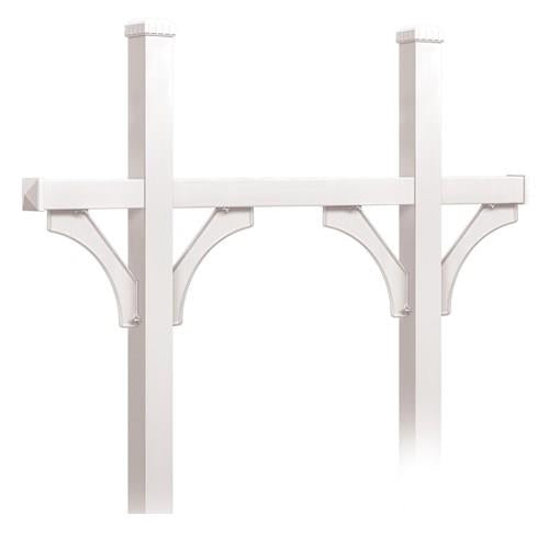 Mailboxes 4875WHT Salsbury Deluxe Mailbox Post - Bridge Style for (5) Mailboxes - In-Ground Mounted - White