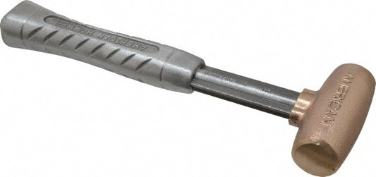 American Hammer AM2BZAG Non-Marring Hammer, 2 lb, 1-1/4" Face Dia, Bronze Head