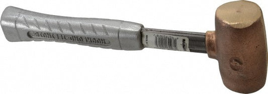 American Hammer AM4BZAG Non-Marring Hammer, 4 lb, 1-3/4" Face Dia, Bronze Head