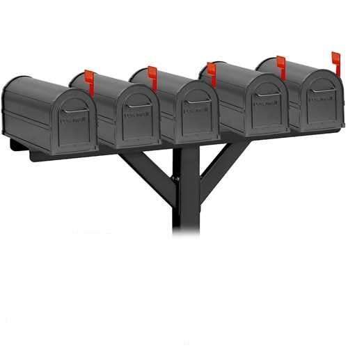 Mailboxes 4885BLK Salsbury Spreader - 5 Wide with 2 Supporting Arms - for Rural Mailboxes - Black