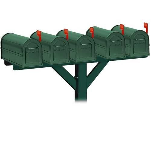 Mailboxes 4885GRN Salsbury Spreader - 5 Wide with 2 Supporting Arms - for Rural Mailboxes - Green