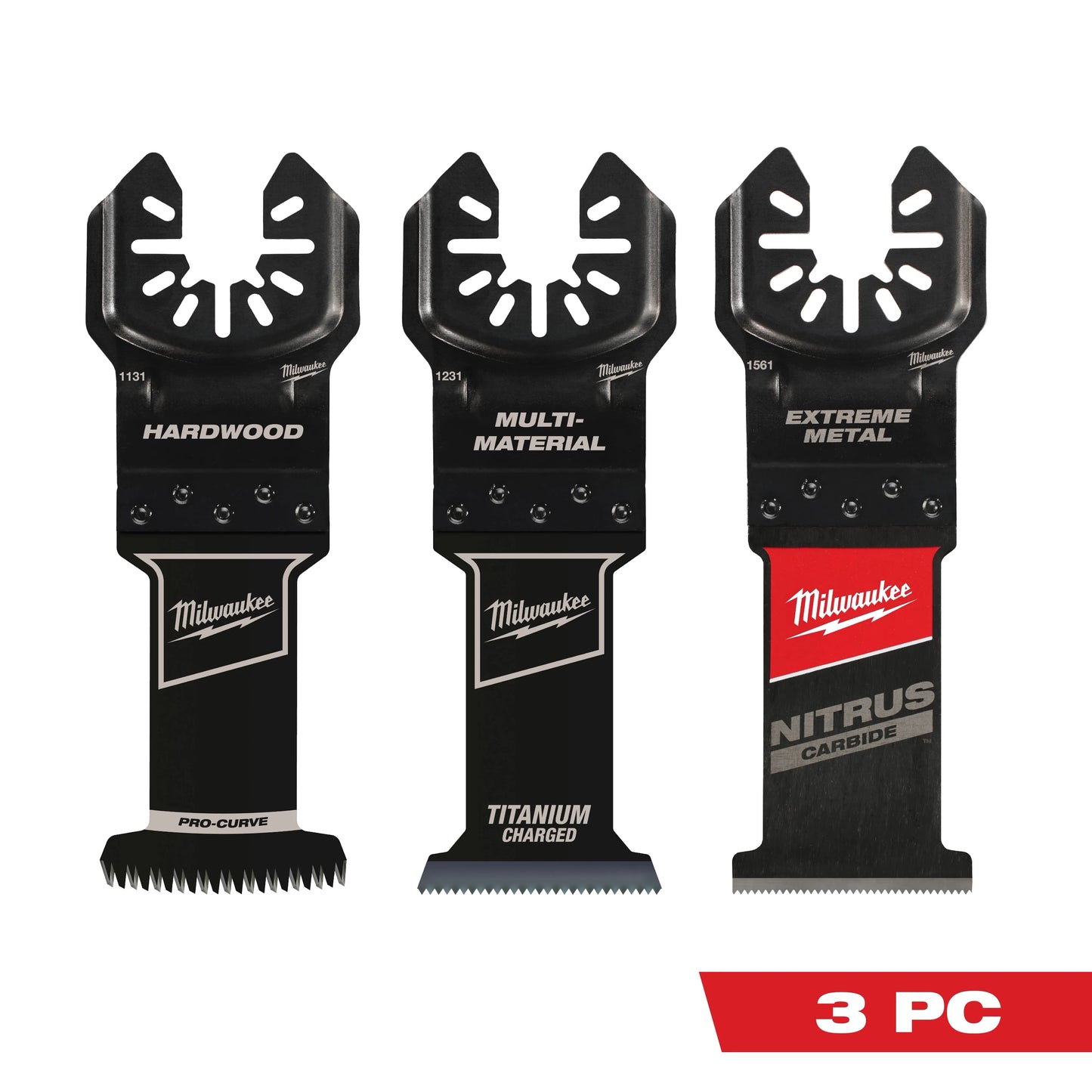 Milwaukee Tool 49-10-9001 3 PC Universal Fit Oscillating Multi-Tool Blade Set, 1 ST