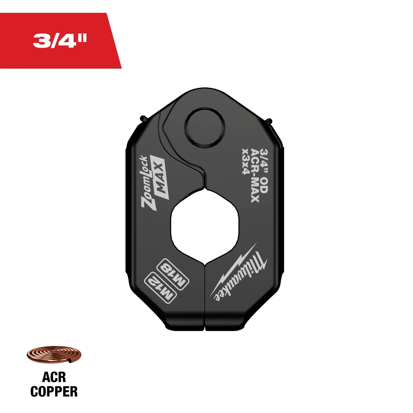 Milwaukee Tool 49-16-2655ZX 3/4" ZoomLock MAX and MaxiPro Pivoting Press Ring for M12 and M18 FORCE LOGIC Press Tools, 1 EA