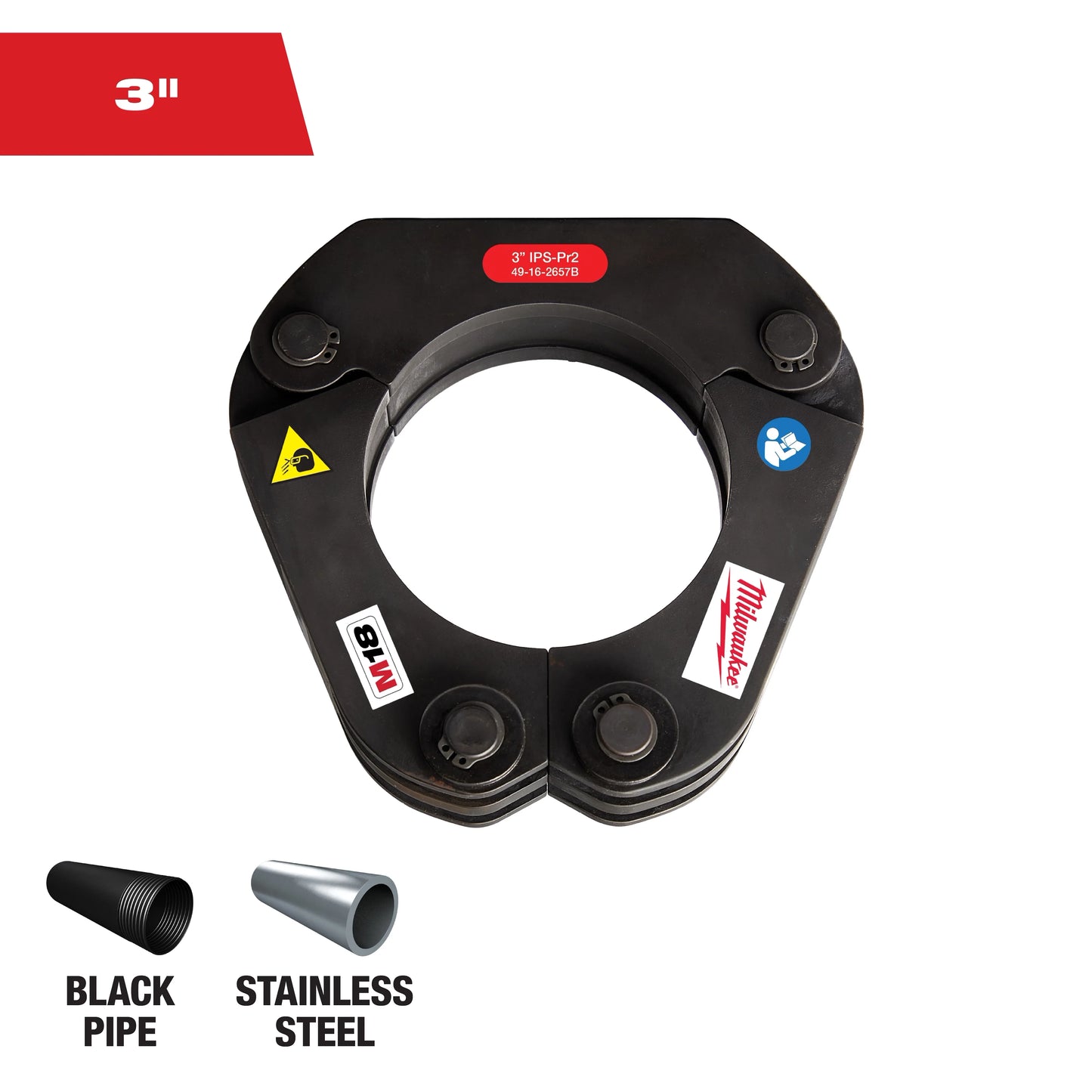 Milwaukee Tool 49-16-2657B 3" IPS-Pr2 Press Ring for M18™ FORCE LOGIC™ Long Throw Press Tool, 1 EA
